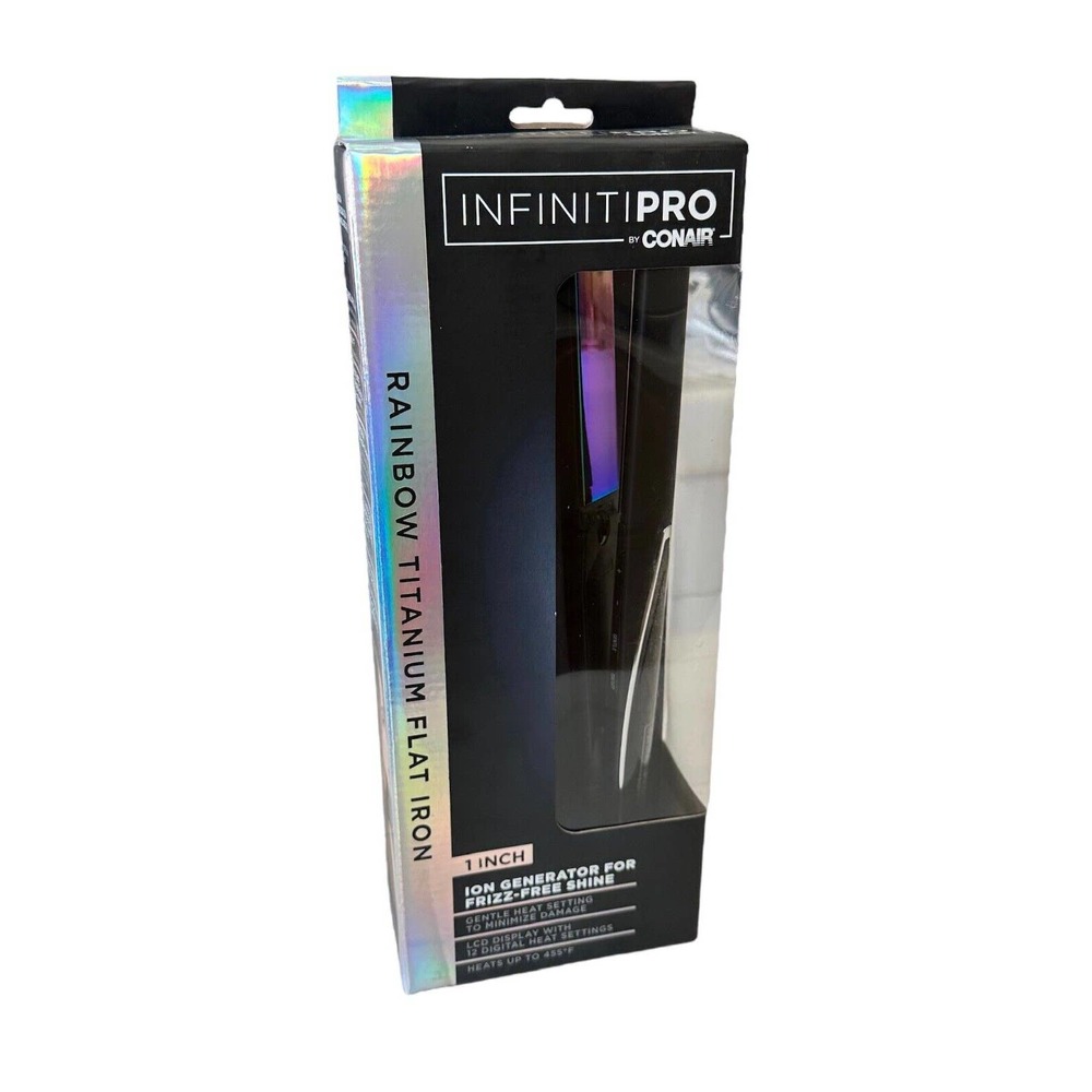 INFINITIPRO BY CONAIR Rainbow Titanium Flat Iron 1-inch Hair Styling Auto Off